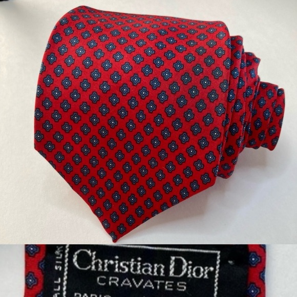 Dior Other - Vintage Christian Dior Cravates Classic Red Silk Tie…for Macy’s!